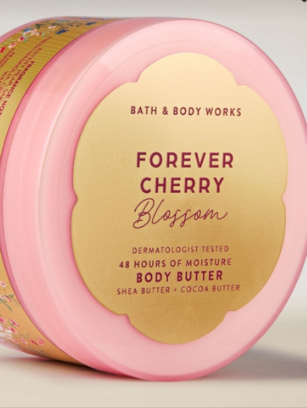 Bath & Body Works Forever Cherry Blossom Body Butter - Pink & Gold